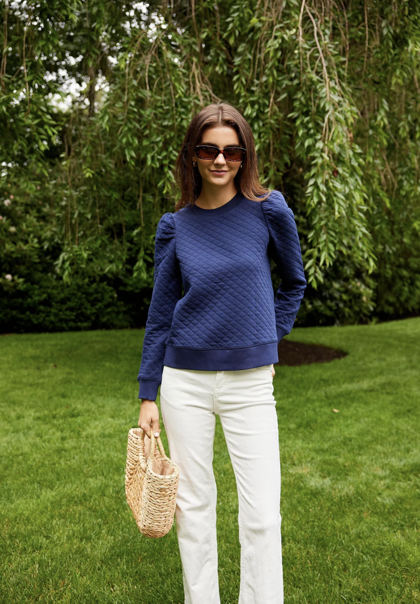Cropped Puff Sleeve Sweatshirt