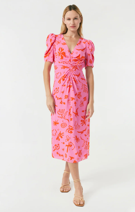 Rhode Maci Dress in pink botanical *preorder est 4/1*