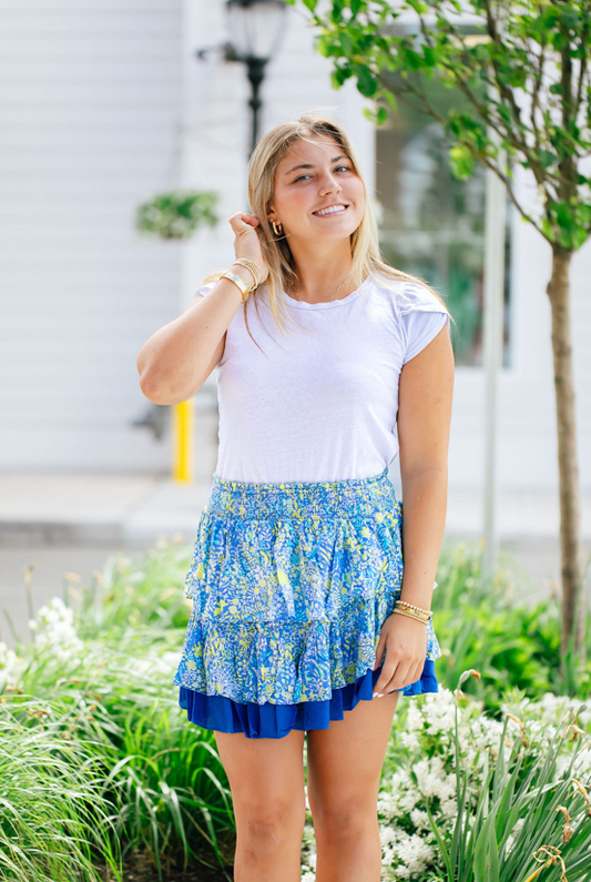 Poupette Ariane Mini Skirt in Blue Corolle