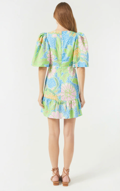 Rhode Mariana Dress in Blue Psychedelic Flower  *final sale*