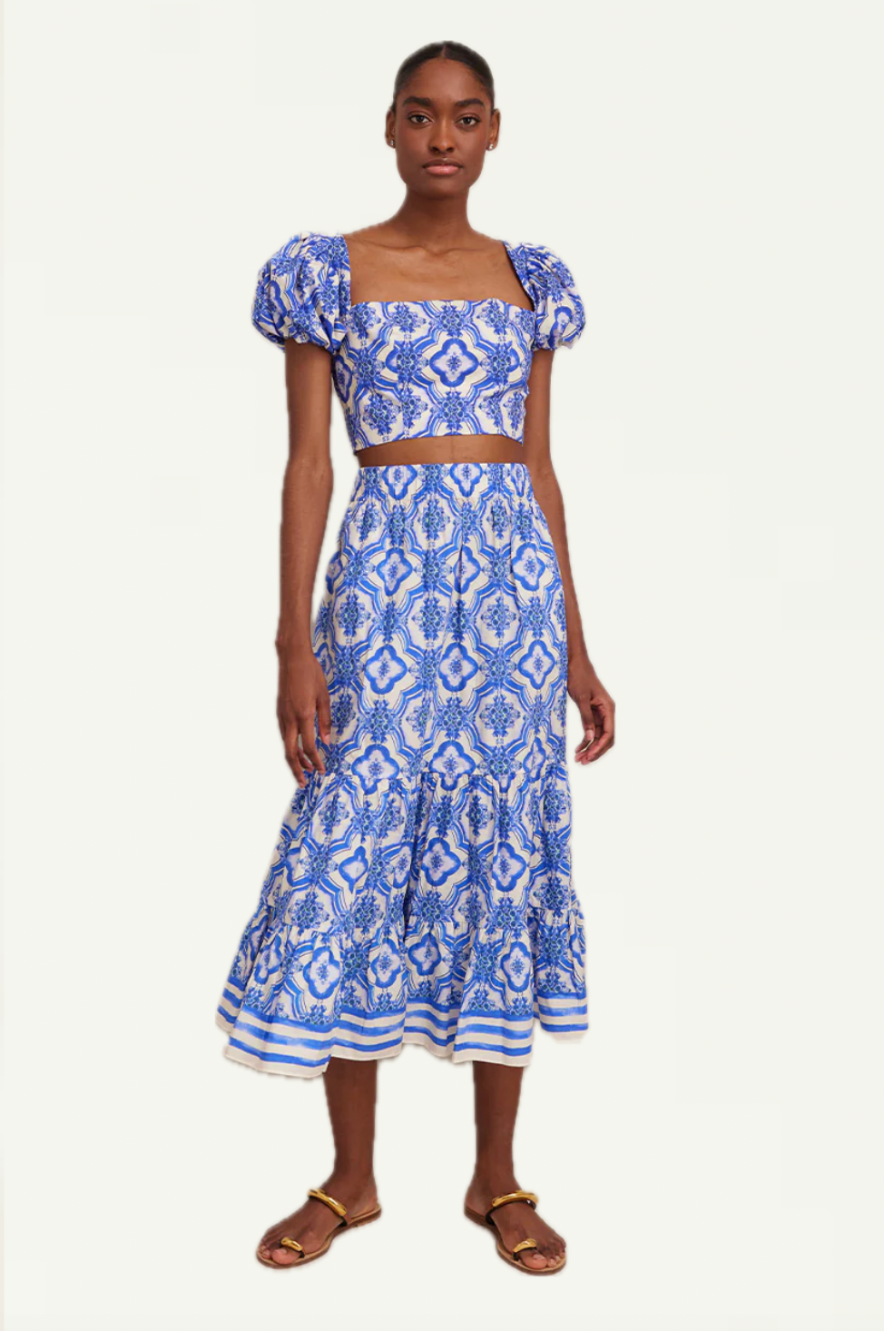 Cara Cara Chase Skirt in Belle Tile Blue