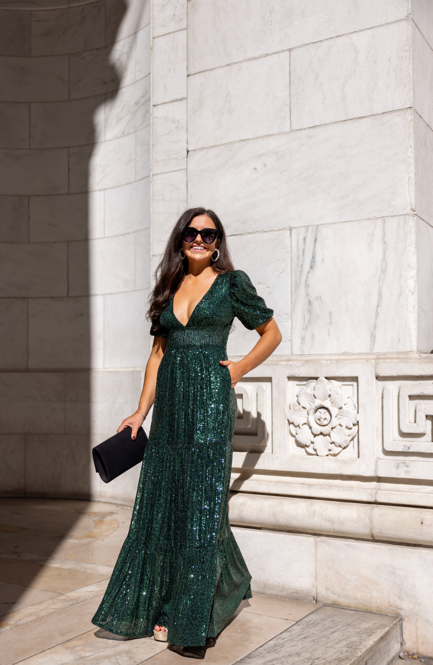 Sail to Sable x Style Charade Emerald Ava Sequin Maxi Dress