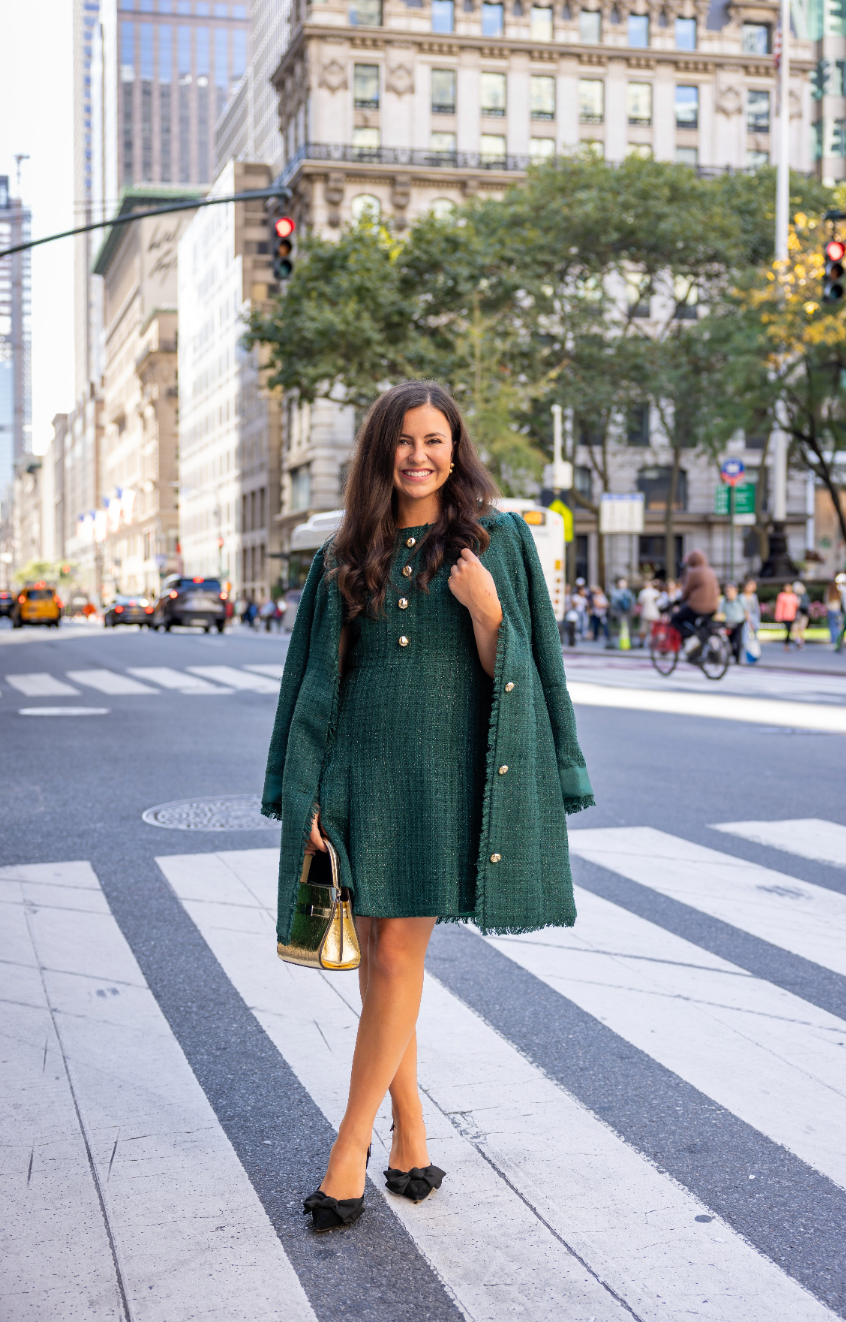 Sail to Sable x Style Charade Emerald Dylan Tweed Button Front Coat