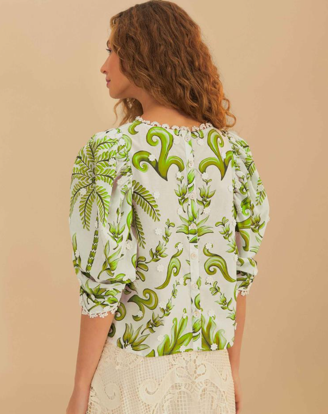 Farm Rio Milani Off-White Blouse