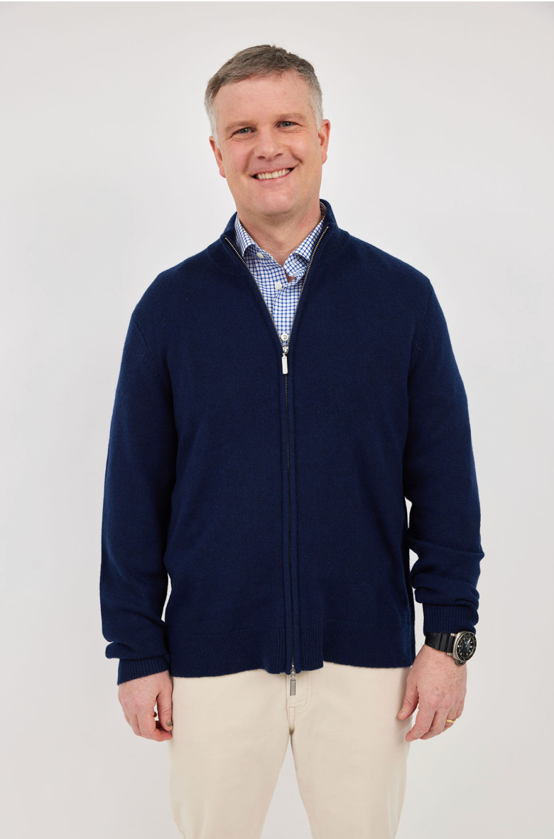 Mens Cashmere Zip -up