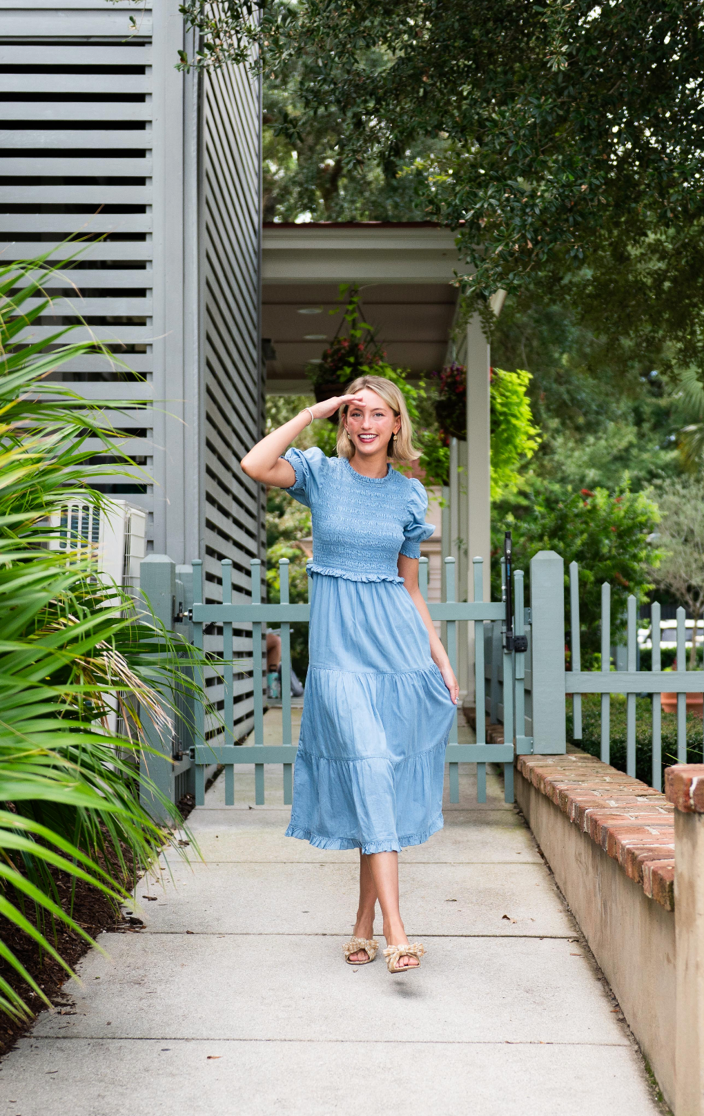Puff Sleeve Smocked Midi - F2501