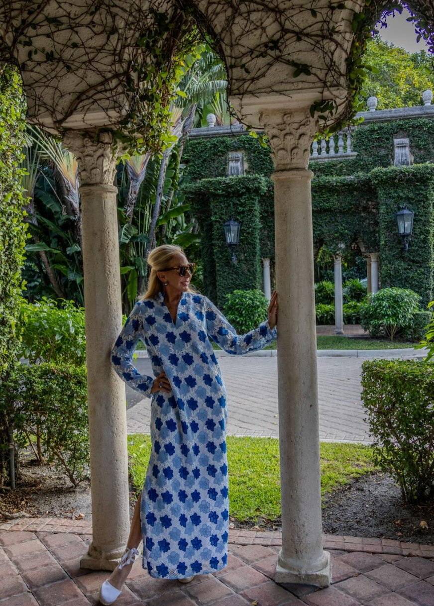Blue Eyelet Caftan MMR2505