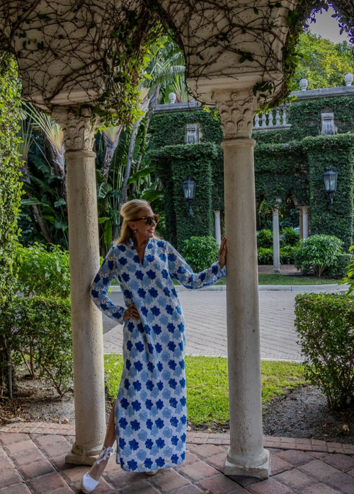 Blue Eyelet Caftan MMR2505