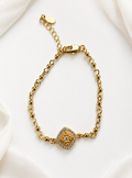 The Bead Chain Pave Evil Eye Bracelet