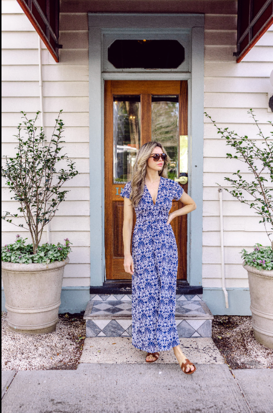 Sample Navy Shell Eyelet Short Sleeve V-Neck Maxi Dress (all sizes)