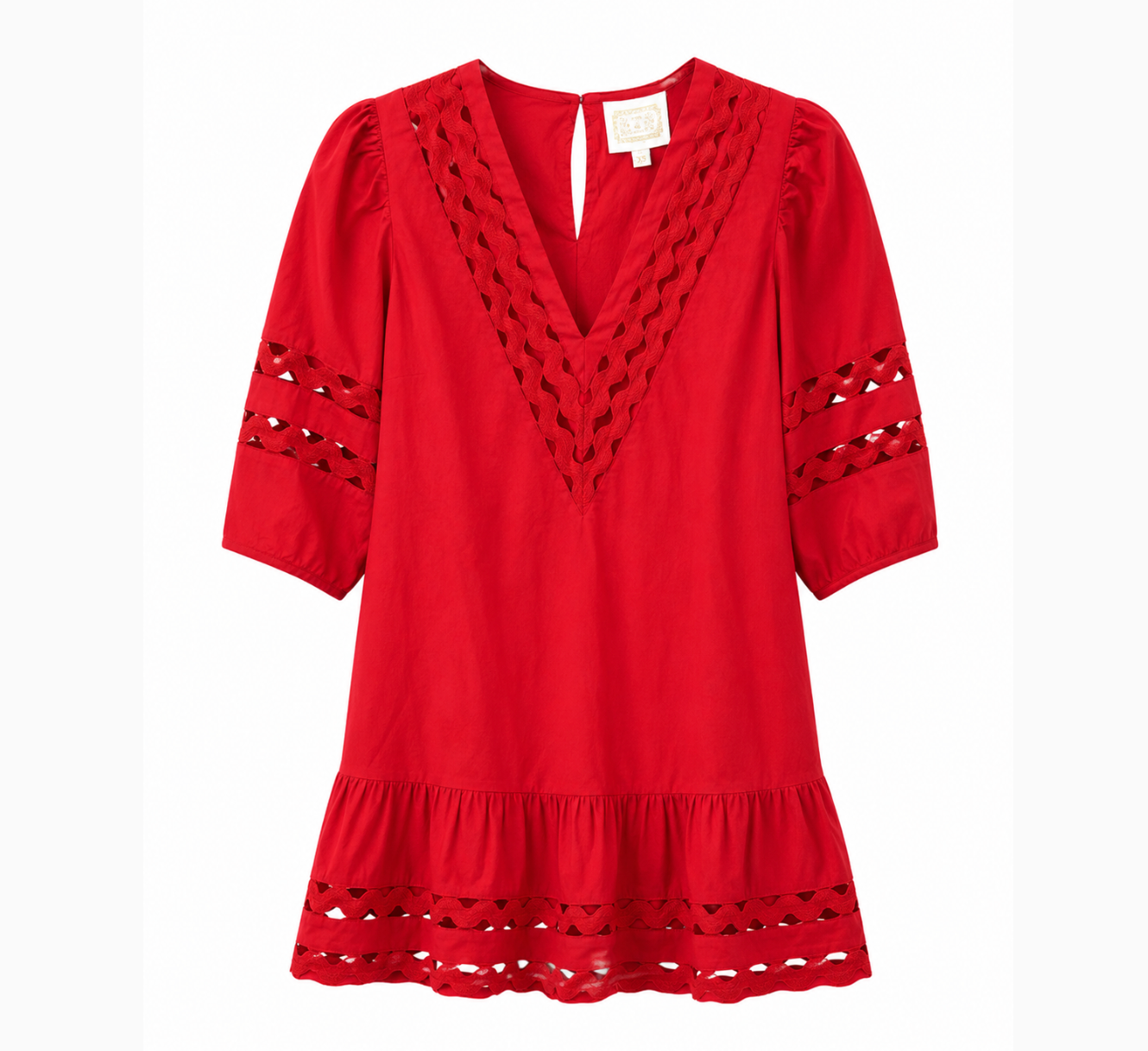 SAMPLE Red Ric Rac Mini Dress (small)