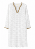 SAMPLE White Eyelet Maxi Dress With Gold Detail (XS)