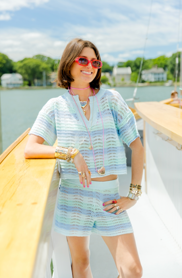 Blue Sunset Stripe Set