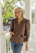 Block Print Tassel Front Top