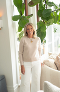 Beige Crew Neck Cashmere Sweater