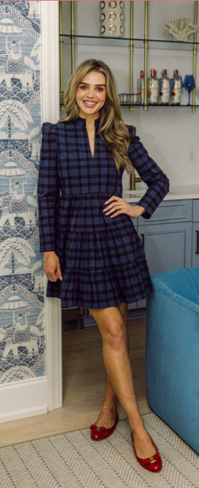 Blackwatch Long Sleeve Tunic Flare Dress