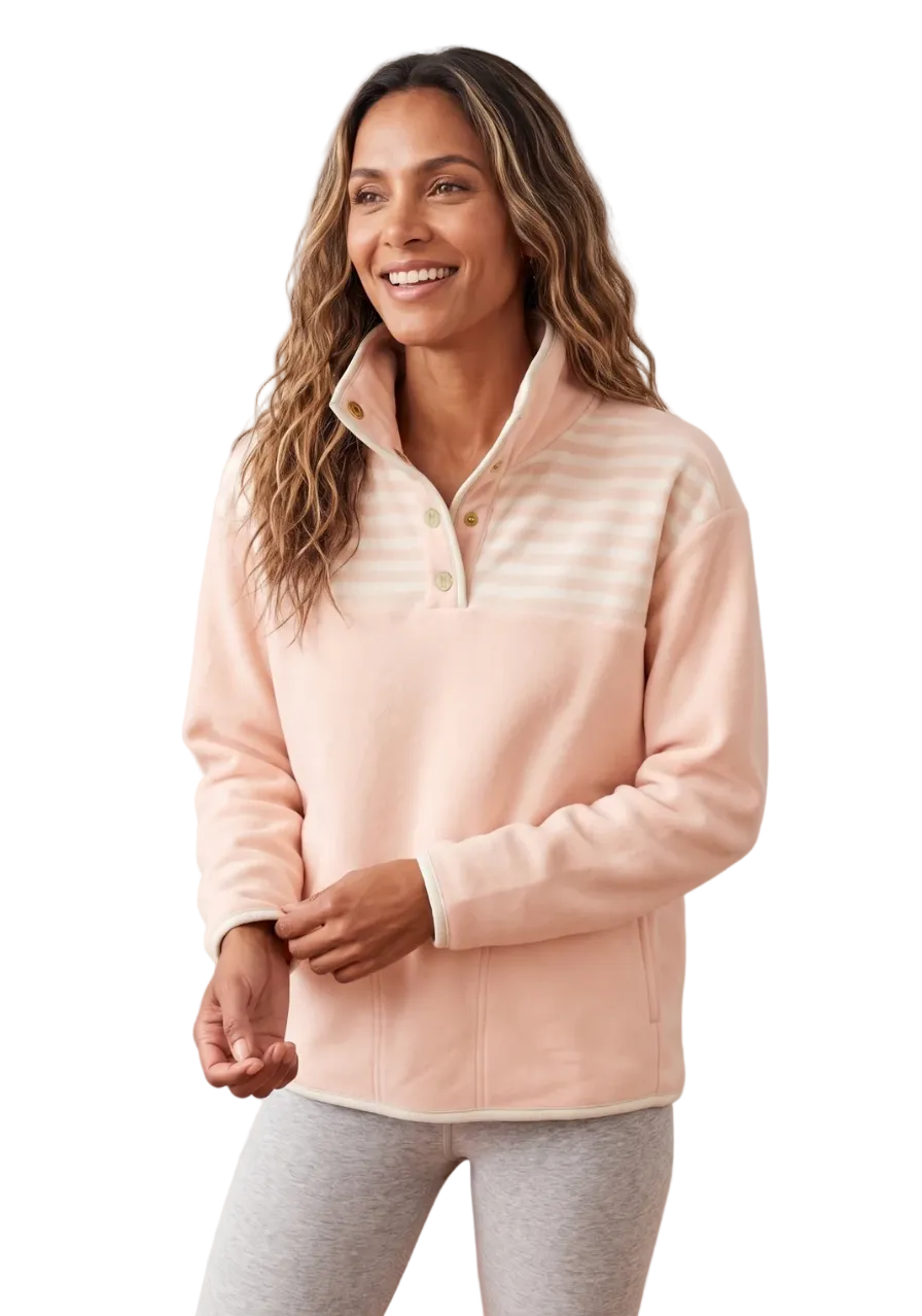 Leighton Pullover in Vello Fleece| Powder Blush