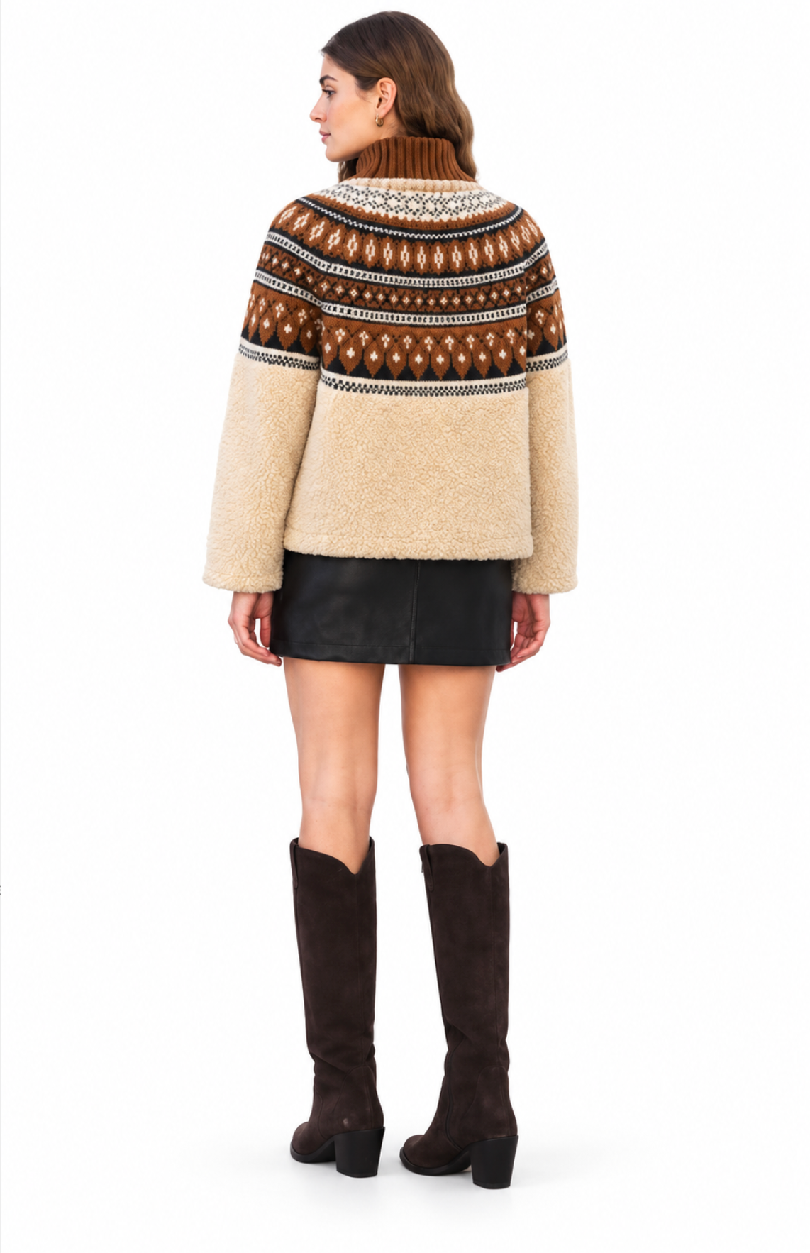 Fair Isle Sherpa Constrast Fair isle