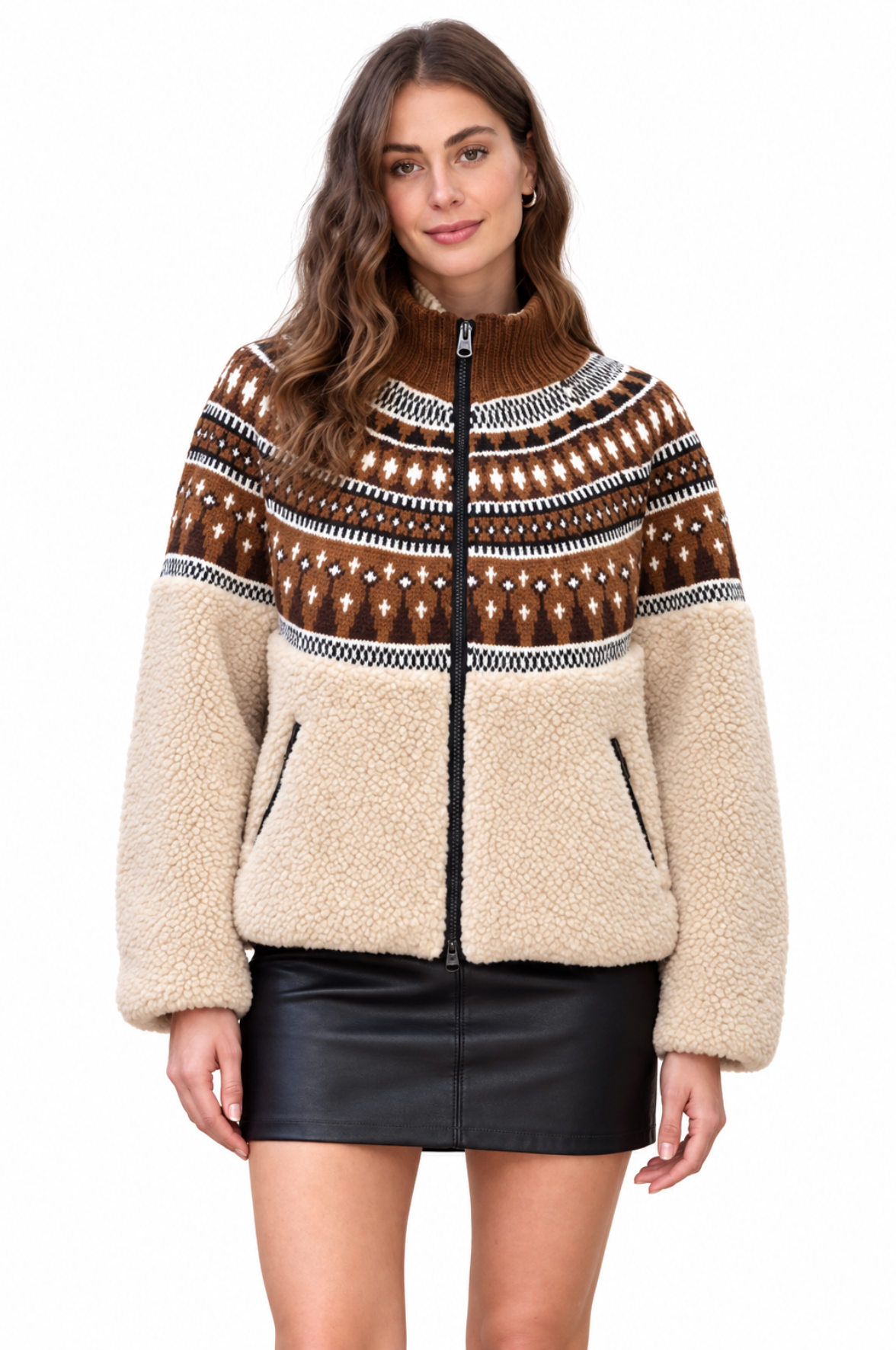 Fair Isle Sherpa Constrast Fair isle