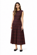 Smocked Bodice Plaid Midi Dress