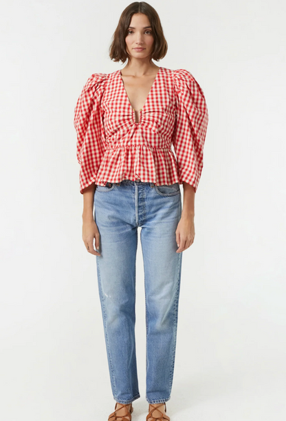 Rhode Alma Top in Scarlet Toulouse Gingham