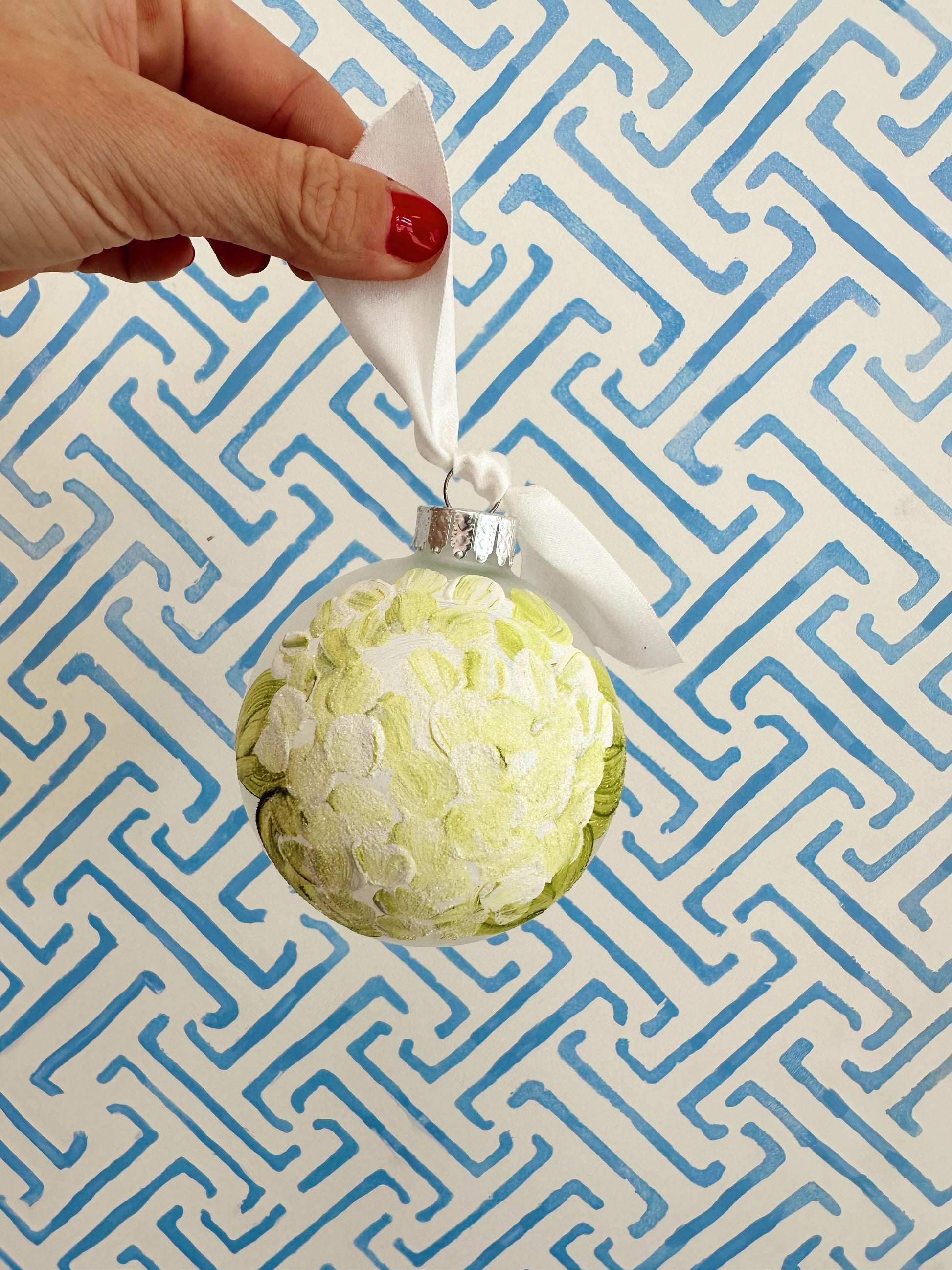 Handpainted Hydrangea Ornaments