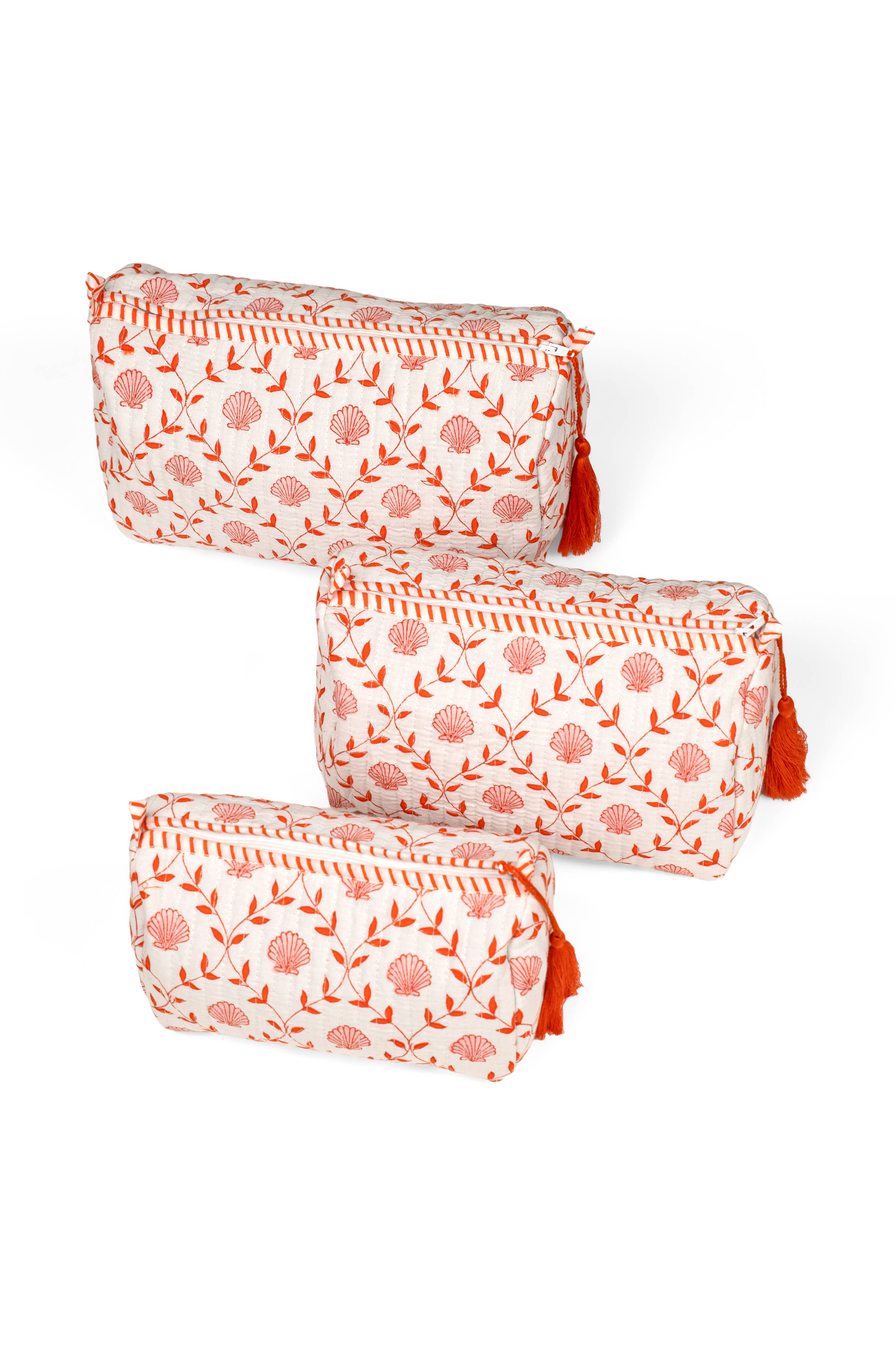 Seashell Blockprint Makeup Bag