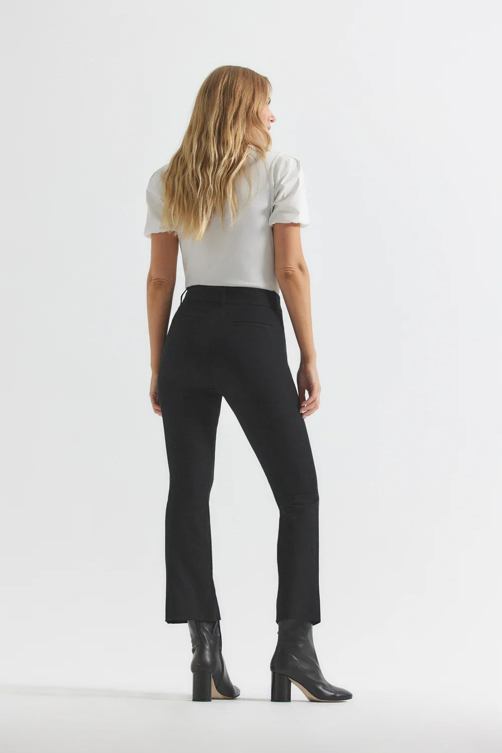 Derek Lam Crosby Cropped Flare Trouser in Black