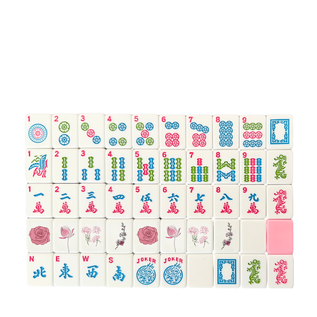 Peony Garden American Mahjong Tile Set (160 Tiles)