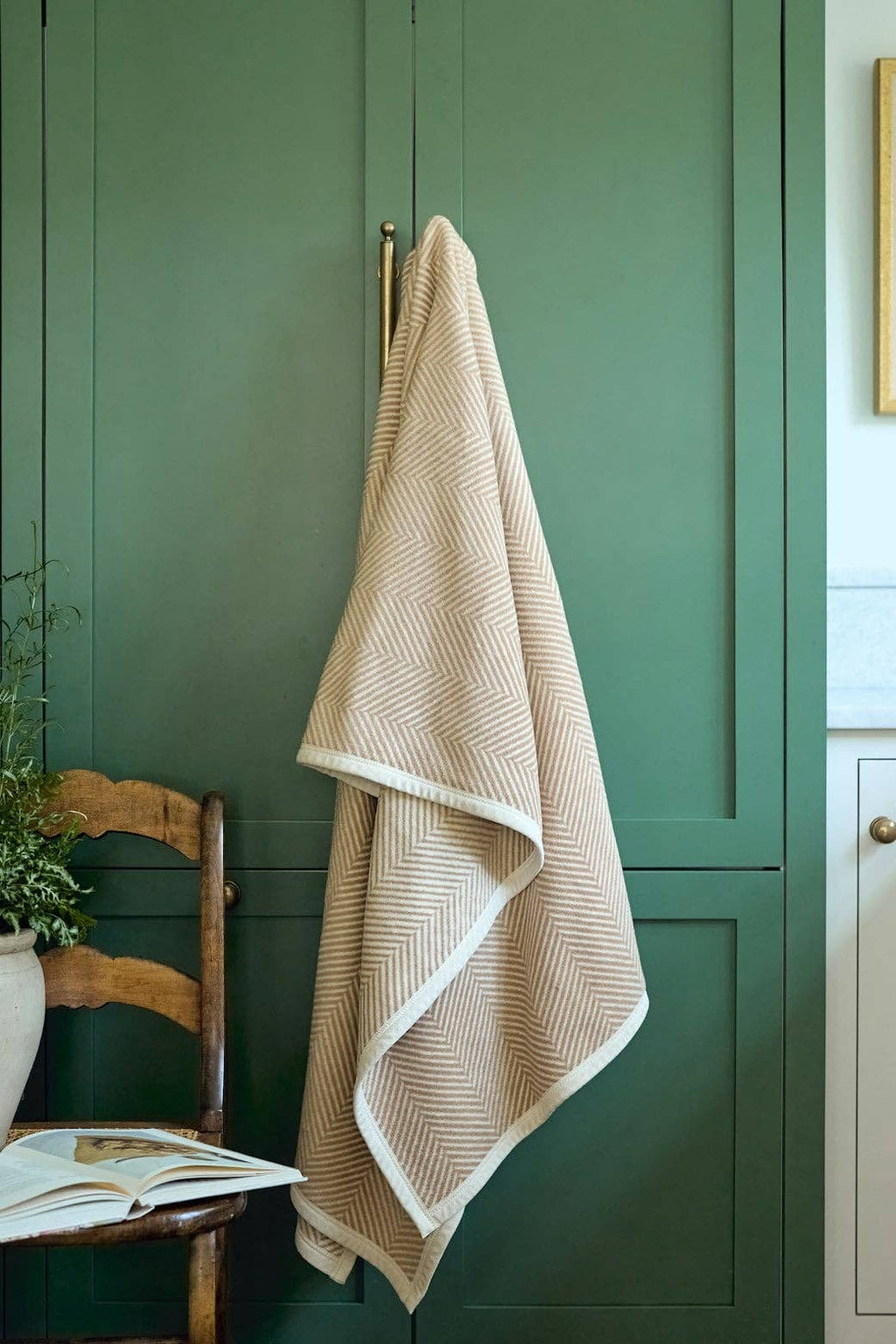 Harborview Herringbone Tan Blanket
