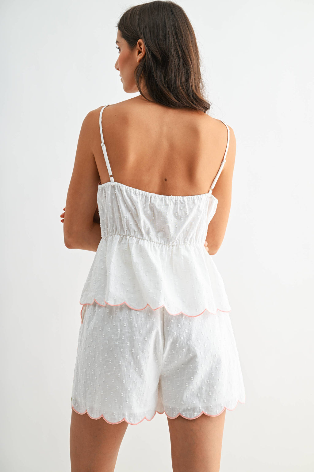 Floral Embroidered Cotton Top and Shorts Set