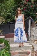 Floral Border Midi Skirt