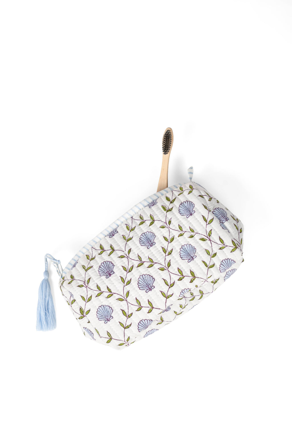 Seashell Blockprint Makeup Bag