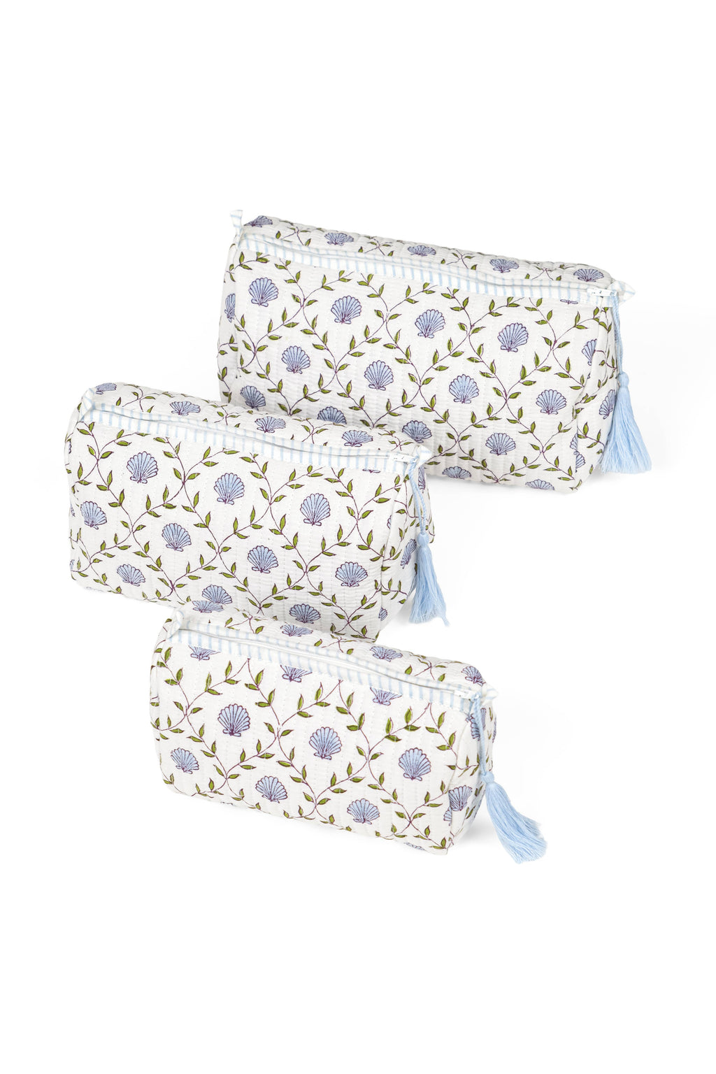 Seashell Blockprint Makeup Bag