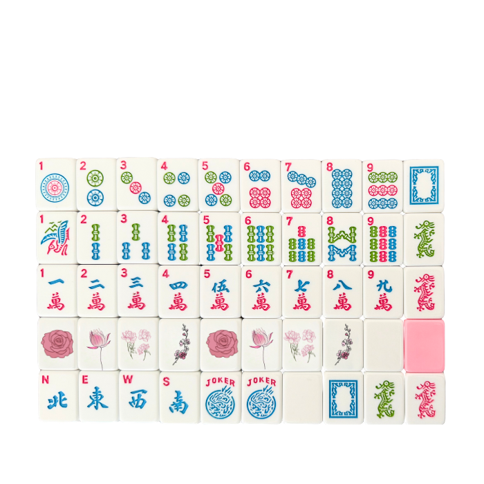 Peony Garden American Mahjong Tile Set (160 Tiles)