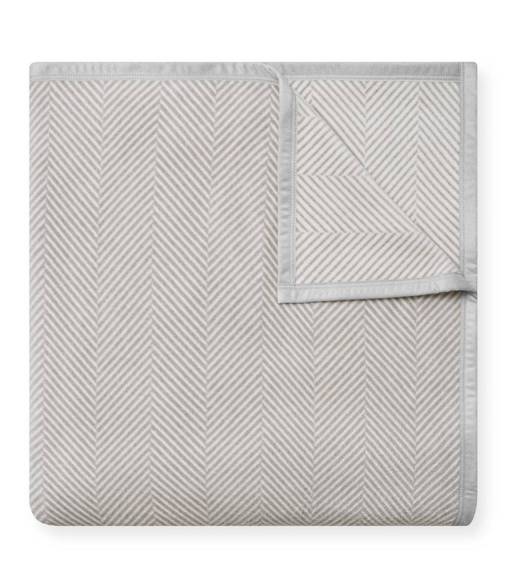 Harborview Herringbone Light Grey Blanket