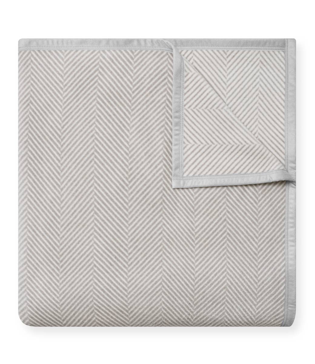 Harborview Herringbone Light Grey Blanket