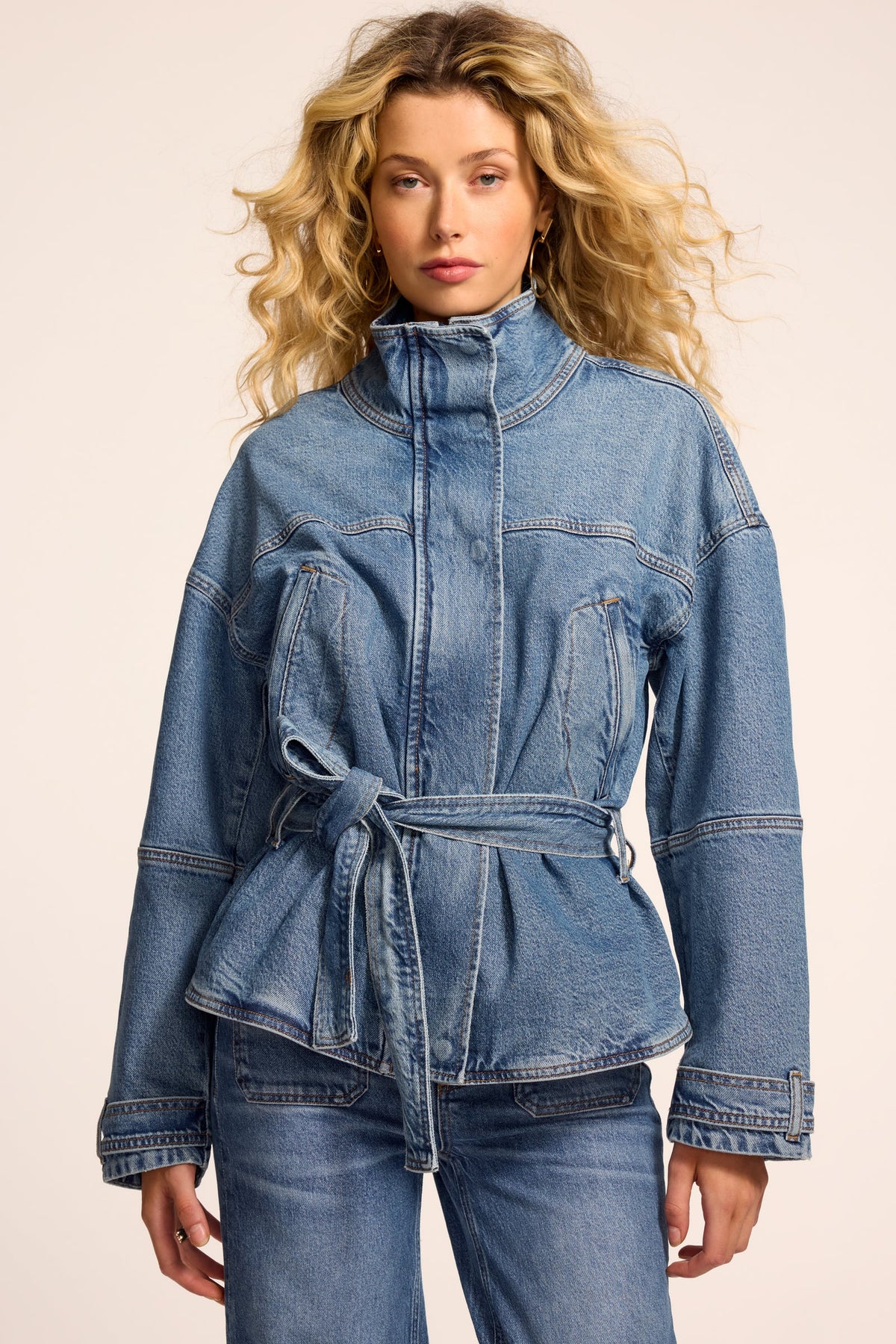 Robin Denim Funnel Neck Jacket