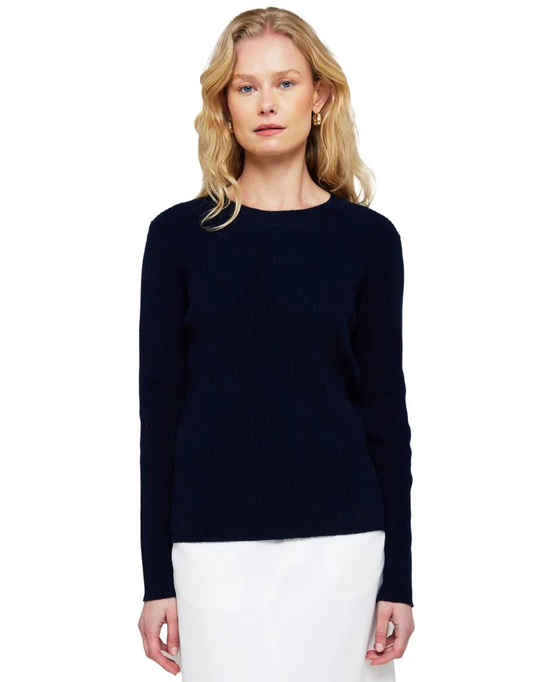 Brodie Cashmere Katie Rib Round Neck Sweater