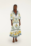Off-White Emily Floral Tapestry Drawstring Midi Dress  Regular price