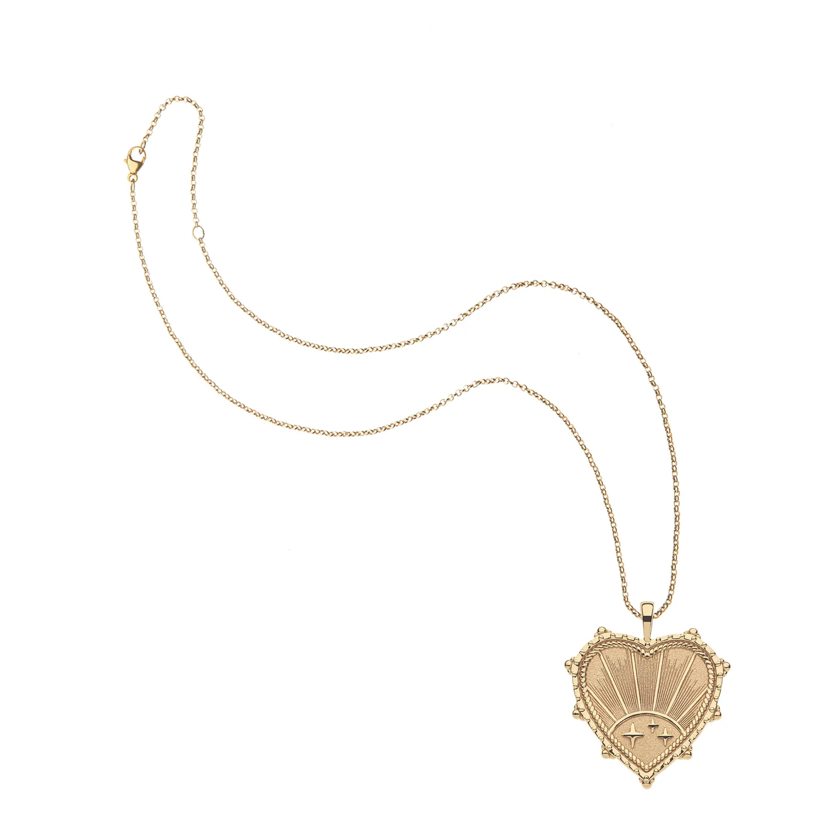 STRONG JW Heart Pendant 16-18" Classic Rolo Chain