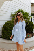 Seashell Print Ruffle Hem Dress