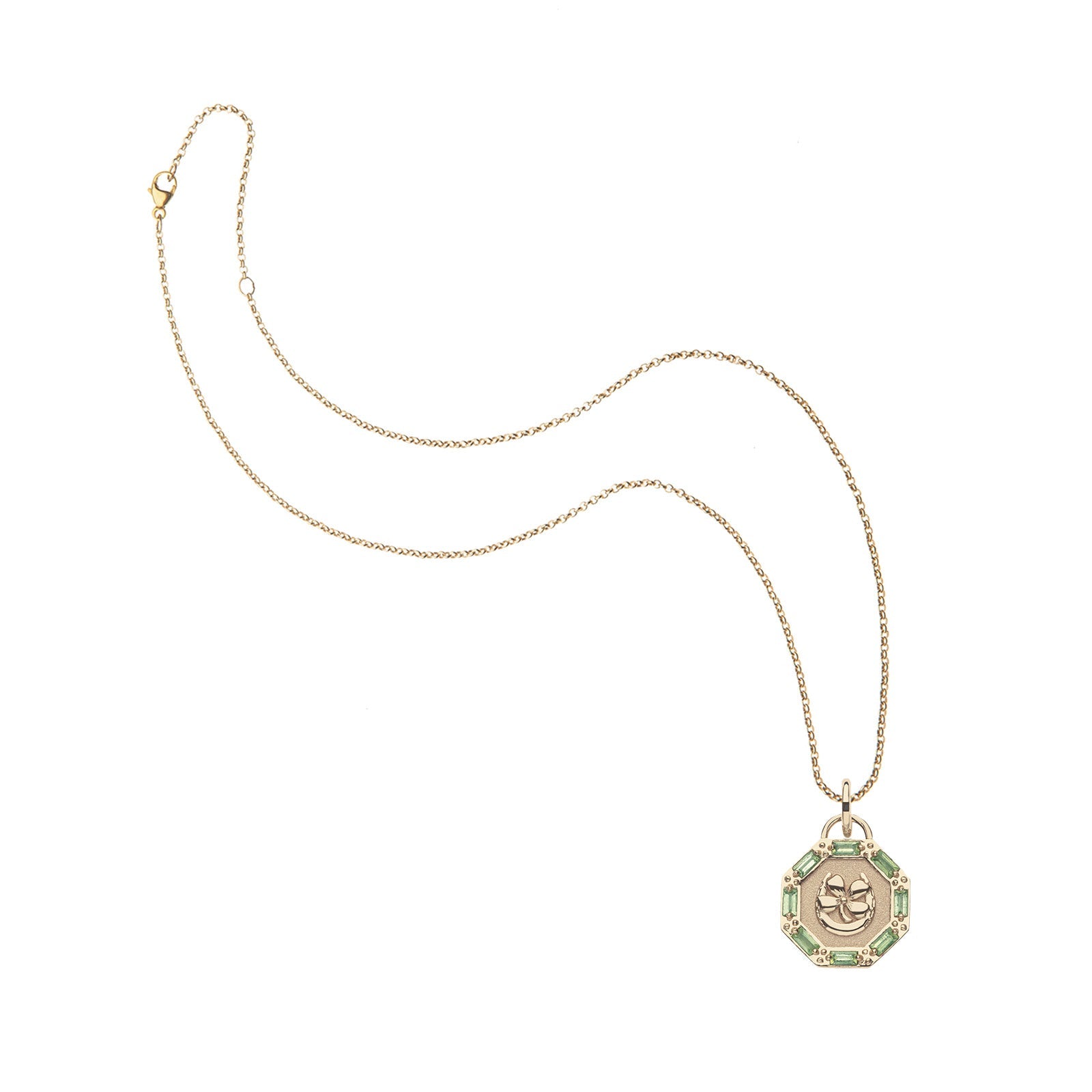 LUCKY Petite Embellished Coin - Classic Rolo Chain