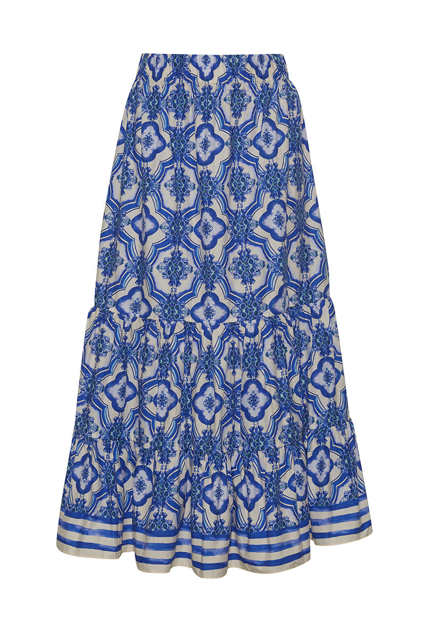 Cara Cara Chase Skirt in Belle Tile Blue  *final sale*