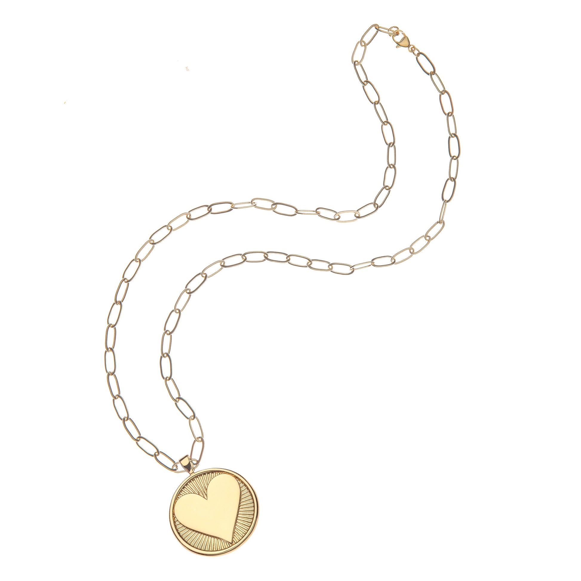 LOVE Hearts Find Me Pendant - Drawn Link Chain
