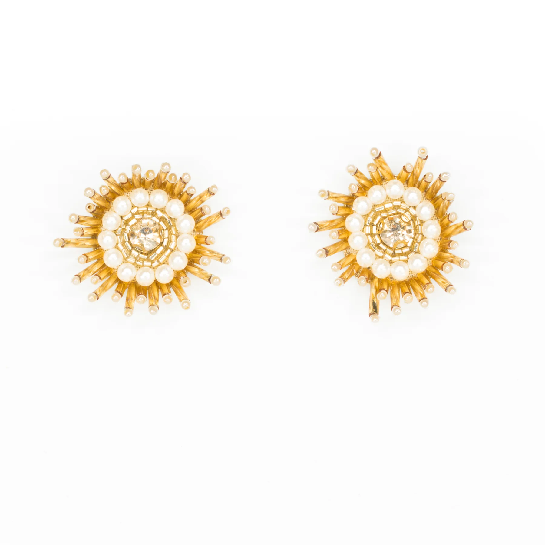 Sunburst Earrings in Pearl