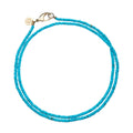 Double Wrap Diamond Cut Beaded Necklace in Turquoise