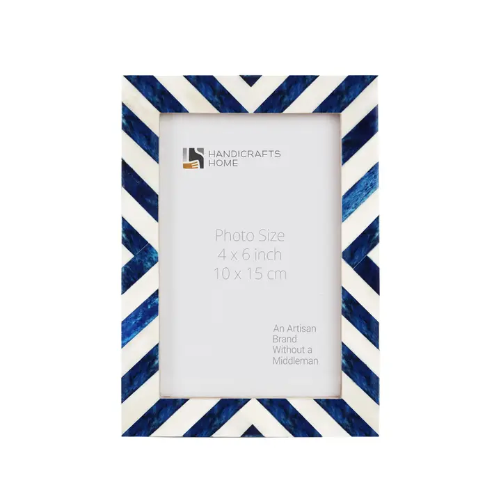 Chevron Bone Inlay Picture Frame | 4x6
