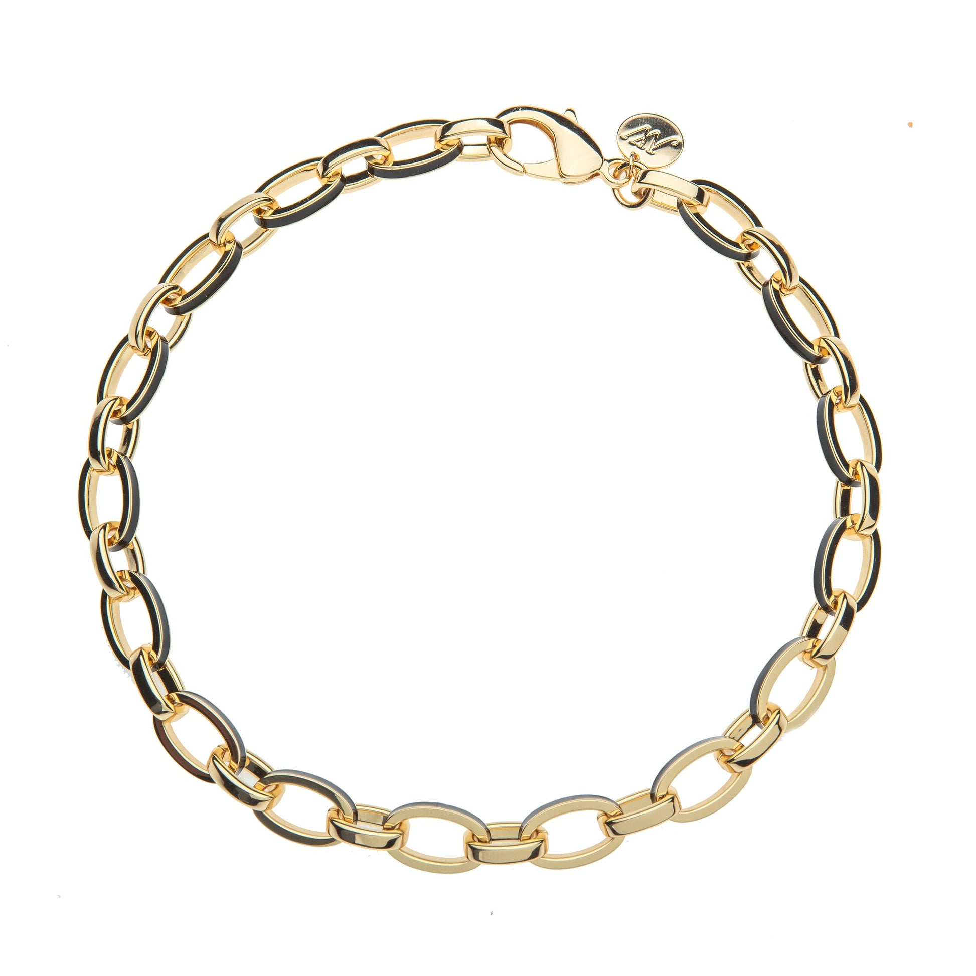 Long and Short of it Chunky Chain in Black Enamel