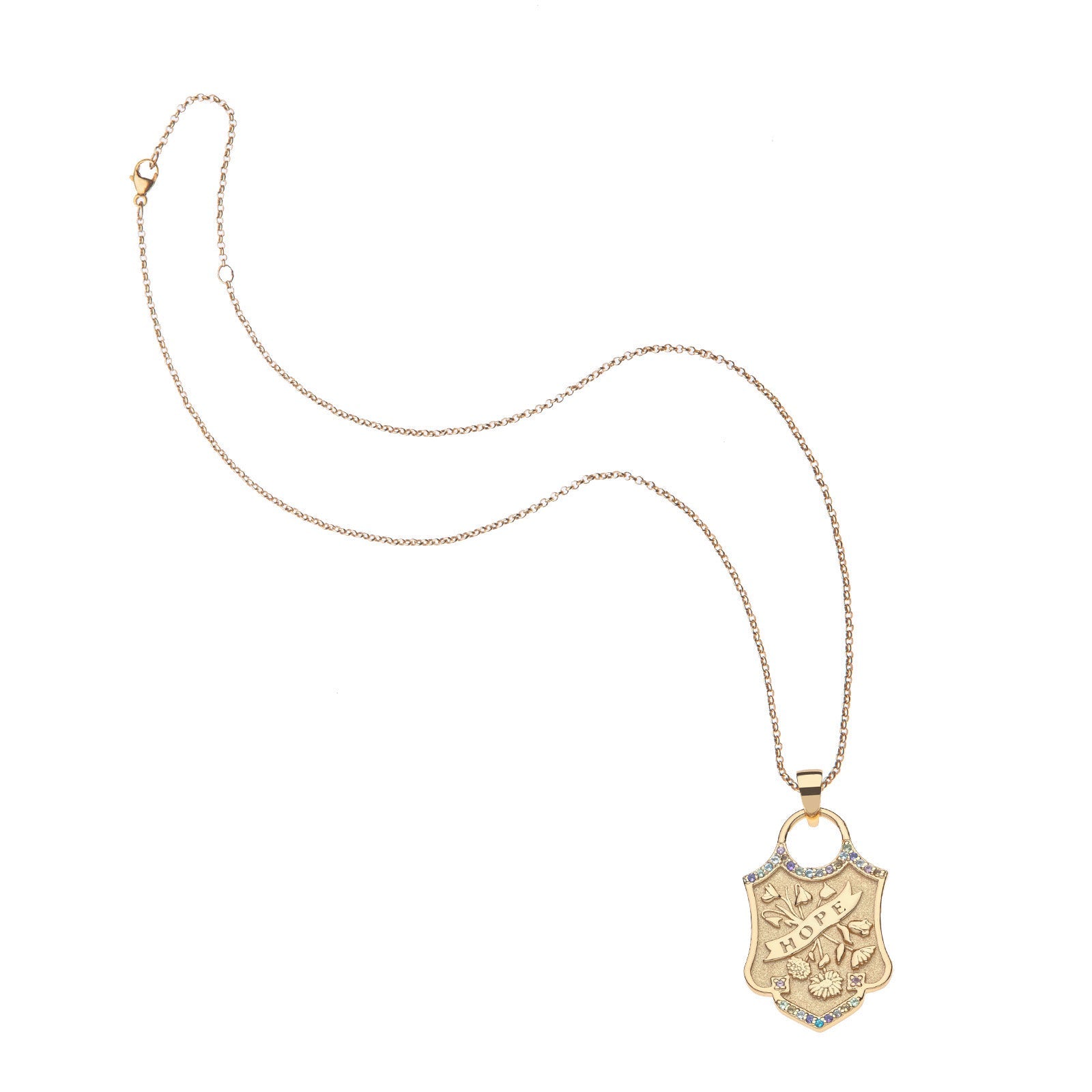 HOPE Shield Pendant | Classic Rolo Chain